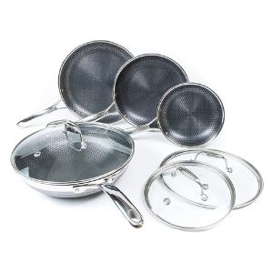 HexClad 7-Piece Hybrid Stainless Steel Cookware Set 